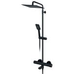 ROSAN Stolz S2 Black 2T37351B usponski termostatski tuš set sa izlivom