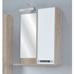 Ogledalo SARA 600A3 beli/izbeljeni hrast