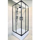 - 90x90 K tuš kabina BLACK providno 6mm