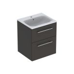 Ormarić GEBERIT Selnova Square 55cm FIOKE + lavabo ANTRACIT MAT