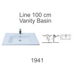 Lavabo ravan 100cm za ormarić LINE