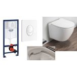 - AKCIJA! Grohe ugradni vodokotlić + beli taster + WC šolja ARES sa daskom