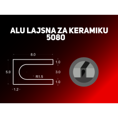 5080 ALU lajsna ukrasna CRNA MAT 5 mm