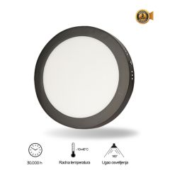 BLACK LED panel 24W krug nadgradni