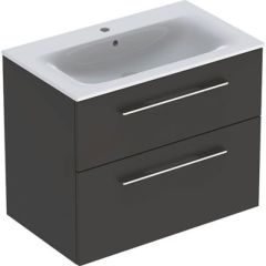Ormarić GEBERIT Selnova Square 80cm FIOKE + lavabo ANTRACIT MAT