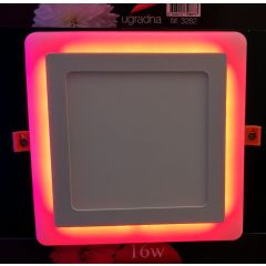 LED panel 12W+4W KOCKA ugradna CRVENA