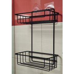 CRNA MAT dupla polica samolepljiva ST256 M