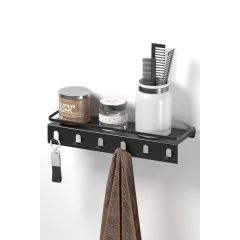 CRNA MAT polica + vešalica MG081 M