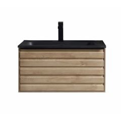 NATURA Black 60 cm donji ormarić sa crnim lavaboom N