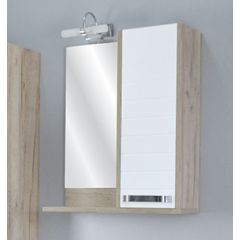 Ogledalo SARA 600A3 beli/izbeljeni hrast