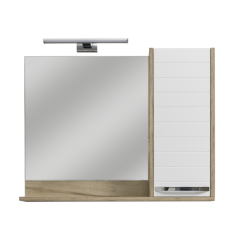 Ogledalo SARA 900A3 beli/izbeljeni hrast