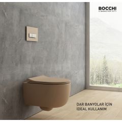 BOCCHI kompakt RIM-FREE konzolna KAŠMIR MAT WC šolja + daska