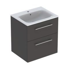 Ormarić GEBERIT Selnova Square 60cm FIOKE + lavabo ANTRACIT MAT