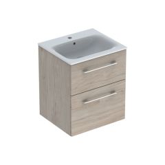 Ormarić GEBERIT Selnova Square 60cm FIOKE + lavabo SVETLI ORAH