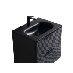 TIMBER Black 60 cm donji ormarić sa crnim lavaboom N