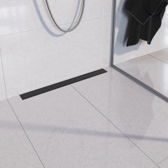 -Kanalica VOGI BLACK GLASS inox set (model do zida)