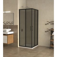 90x90 K tuš kabina CONCEPT Atlas Black zatamnjeno 6mm
