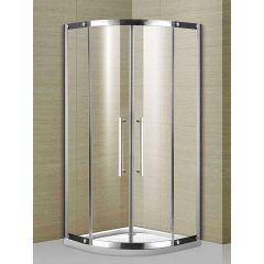 90x90 P INOX prohrom ram staklo 6mm PALERMO 