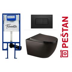 - 1 PEŠTAN Fluenta Fit / crna tipka / ARES Black WC šolja i daska