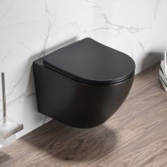 - ARES Black Matte konzolna WC šolja + SLIM daska