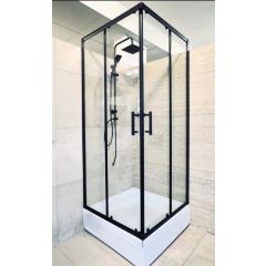 - 90x90 K tuš kabina BLACK providno 6mm