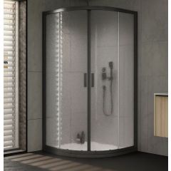 90x90 P VENUS Black crni ram MAT staklo 6 mm KOLPA