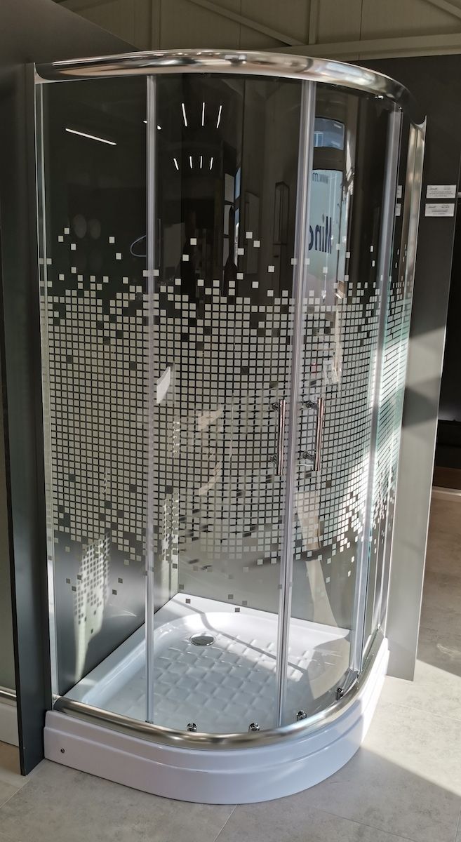 80x80 P tuš kabina MINOTTI staklo kvadratići