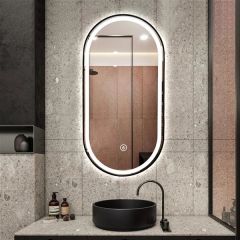-Ogledalo LED Black Frame Oval 50x90 cm