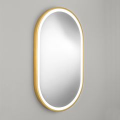 -Ogledalo LED Gold Frame Oval 50x90 cm