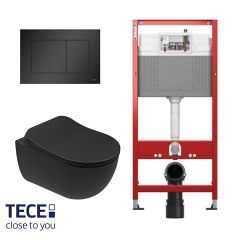 Komplet set TECE vodokotlić + crna tipka + crna KALE Zero WC šolja