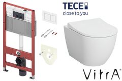 Komplet set TECE vodokotlić + bela tipka + VITRA Mia Round WC šolja